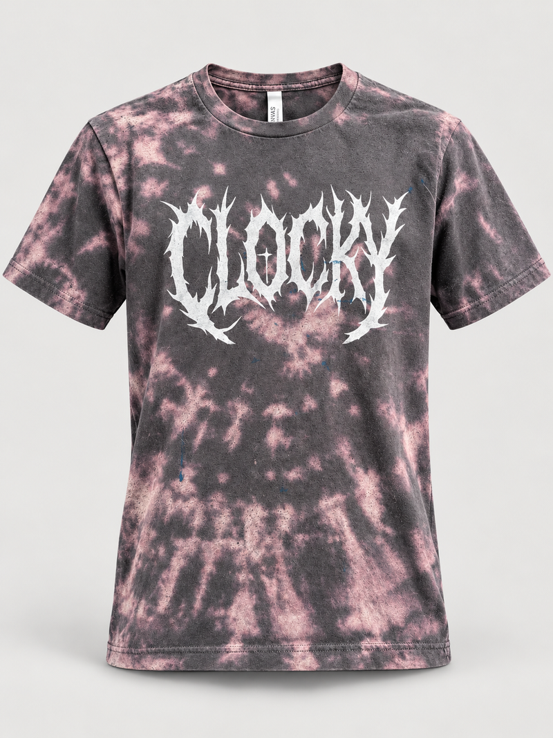 charcoal & pink bleach graphic tee