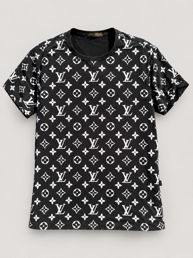 black & white monogram tee